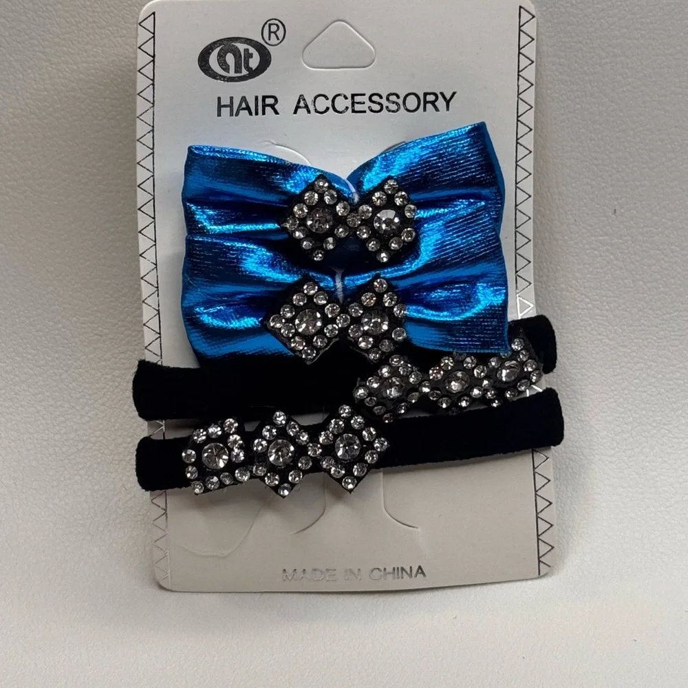 Purple and Black Hair Accessories with Elegant Rhinestone Embellishments